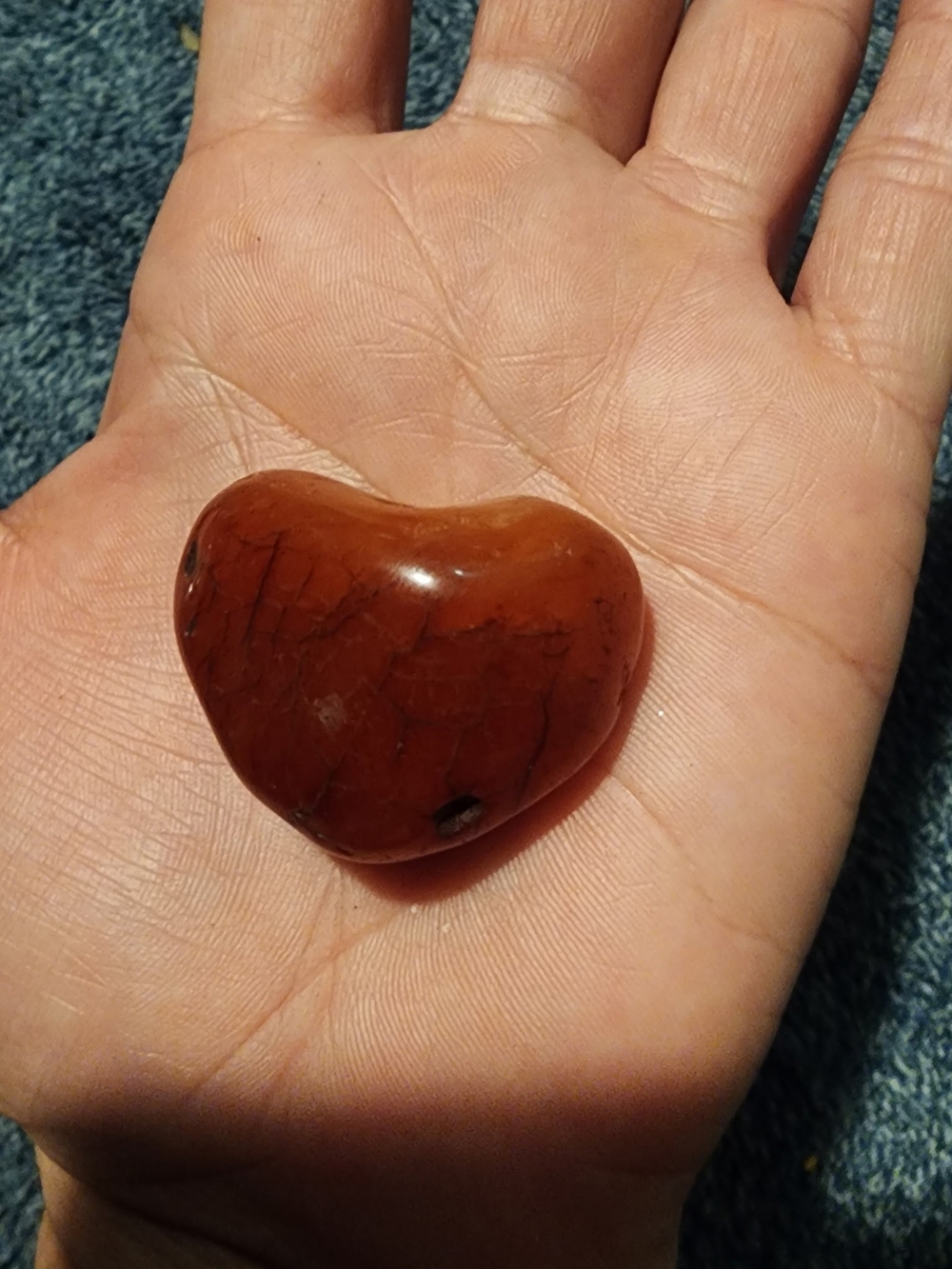 Polished Red Jasper Heart Pendant - Unbranded